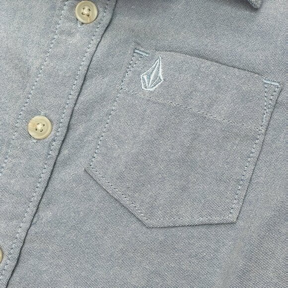 Volcom Baby Toddler Boy Everett Oxford Short Sleeve Shirt Button Down Blue 2T - Picture 4 of 8